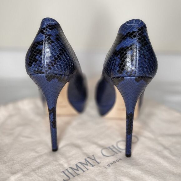 Jimmy Choo Snakeskin Platform High Heels - Picture 7 of 11
